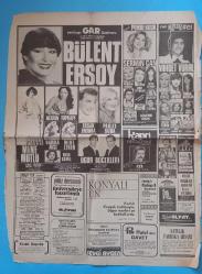 Gazino Reklamları Gaxetesi 28 Eylül 1979 Yenikapı Gar Gazinosu Bülent Ersoy,Şermin Can,Vahdet Vural,Mine Mutlu ,Nesrin Topkapaı,Harika Avcı,Mine Zefen,Erşan Erduran,Pakize Suda,Uğur Böcekleri,Hayko,Özdemir Erdoğan,Tülay Özer,Vedat Çetinjaya,Çetin Alp,Frahnaz,Aysel Cengiz,Selda Aşkım,Aynur Akarsu,Ayla Bora Orhan Balmumcu