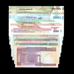İRAN (1982-2018) - 100, 200, 500, 1000, 2.000, 5.000, 10.000, 20.000, 50.000, 100.000 Rials (10'lu SET - ÇİL 10/10)