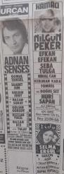 Gazino Reklamları Gazetesi 23Ekim 1976 Gönül Yazar Nigar Uluerer Esengül,Neşe Karaböcek,Emel Sayın,Bedia Akaryakıt,Nilgün Atılgan,Serpil Barlas,Esmeray,Edip Akbayram,Safiye Filiz,Pakize Suda,Berrin Özer,Selma Ergül,Nilgün Peker,Vedat Çetinjaya,Nazan Şoray,Sevda Aloay,Selim Özer,Huri Sapan,Efkan Efekan,Nihal Can,Gönül Tansel,Rezzan Yücel,Nazan Ece,Hayko,Berkant,Tülay Karaca,Zeki Çetin,Huri Sapan,Nihal Arda,Huysuz Virjin,Ancelo,Müjdat Gezen,Meral Aydan,Sezer Güvenirsin,Ateş Böcekleri ,Nesrin Topkapı,Seyyar Taner,Nurhan Damcıoğlu,Adnan Şenses,Öztürk Serengil,Sevda Karaca,Hülya Süer,