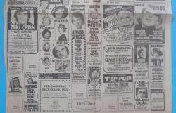 Gazino Reklamları Gazetesi 23Ekim 1976 Gönül Yazar Nigar Uluerer Esengül,Neşe Karaböcek,Emel Sayın,Bedia Akaryakıt,Nilgün Atılgan,Serpil Barlas,Esmeray,Edip Akbayram,Safiye Filiz,Pakize Suda,Berrin Özer,Selma Ergül,Nilgün Peker,Vedat Çetinjaya,Nazan Şoray,Sevda Aloay,Selim Özer,Huri Sapan,Efkan Efekan,Nihal Can,Gönül Tansel,Rezzan Yücel,Nazan Ece,Hayko,Berkant,Tülay Karaca,Zeki Çetin,Huri Sapan,Nihal Arda,Huysuz Virjin,Ancelo,Müjdat Gezen,Meral Aydan,Sezer Güvenirsin,Ateş Böcekleri ,Nesrin Topkapı,Seyyar Taner,Nurhan Damcıoğlu,Adnan Şenses,Öztürk Serengil,Sevda Karaca,Hülya Süer,