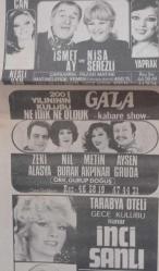 Gazino Reklamları Gazetesi 26 Nisan 1980 Deniz Uğur,Sezen Aksu,İbrahim Tatlıses,Sevda Jaraca,Fatma Girik,Mine Koldaş,Romalıların Perihan,Azra Balkan,Emel Sayın,Neşe Jaraböcek,Talha Özmen,Perihan Onur,İnci Şanlı,Ayşen Gruda,Nil Burak,Zeki Alasya,Metin Akpınar,Sulhi Tüfekçi,Nur Işık,Akev İpek,Erhan Tunay,Mustafa Tooaloğku,Nihal Arda,Suna Sunay,Talha Özmen,Nazan Şoray,Nisa serezl8 ,İsmet ay