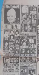 Gazino Reklamları Gazetesi Bebek Aşıyan Gönül Yazar ,Elçin Soner,Sevim Tuna,Sevim Tanürek,Behiye Aksoy,Serpil Örümcer,Vedat Çetinkaya,Bedri Ayseli,Tülay Karaca,Kutlu Payaslı,Nil Burak,Sevda ferdağ,Feri Cansek,Nur Azak,Sevda Karaca,Göksel Arsoy,Enis Fisfiriğku,Bahar Erden8z,Ahmet özhan,Tanju Okan,Nazan Şoray,Mine Zeren,Erol Büyükburç,Ayhan Özgün,Hayko,Anceli,Nihal Köknar,Nilgün Atılgan,Nejat Alp,Müjdat Gezen,Zeki Çetin,Ömür Göksel,Nuri Sesigüzel,Nazan Şoray,Leyla Sayar