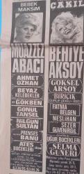 Gazino Reklamları Gazetesi 27 Kasım 1975 Muazzez Abacı,Neşe Karaböcek,Behiye Aksoy,Nesrin Sipahi,Mediha Şen,Selma Güneri,Müşerref Tezcan,Neşe Karaböcek,Neco,Filiz Akın,İzzet Günay,Semiha Yankı,Kutlu Payaslı,Sevda Ferdağ,Nazan Şoray,Feri Cansel,Erol Büyükburç  ,Oya German,Nükhet Duru,Erol Evgin,Gamze Öz,Sevim Çağlayan,İlham Gencer,Belkıs Özener,Serpil Nur,Uğur Böcekleri,Gönül Tansel,Ahmet Özhan,Göksel Arsoy,Rezzan Yücel,Sezer Güvenirsin,Yıldırım Gürses,Biricik,Gökben,Beyaz Jelebekler,Hayko,Berrin Özer,Oya German ,İnci Sanlı