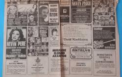 Gazino Reklamları Gazetesi ocak 1979 Behiye Aksoy,Deniz Uğur,Hayko,Zeki Müren,Tülin Tan,Nuray Akın,Müjdat Gezen,Şakir Öner,Suna Bayram,Nil Burak,Azra Akın,Neslihan,Yurdaer Doğulu,Meltem Mete,Nigar Uluerer,Selda Aşkım,Gözde Tezcan,Erkut Taşkın,Nevin Pere,Nihal Yeşil,Tülay Karaca,Yaprak,Nesrin Topkapı,Yasemin Kutsu,Yavuz Özışık