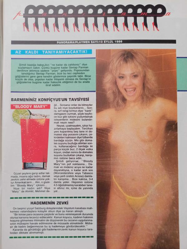 Playmen Dergisi Eylül 1986 Sibel Can Oya Aydoğan Bahar  