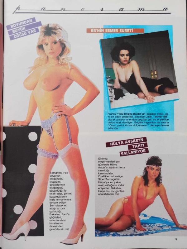 Playmen Dergisi Eylül 1986 Sibel Can Oya Aydoğan Bahar  