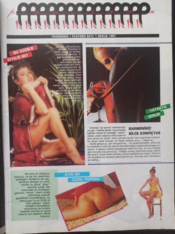 Playmen Dergisi Aralık 1987 İhsan Sabri Çağlayangil Çeçilya  