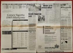 Hürriyet Gazete 18 Nisan 1986 Muammer Kaddafi,Turgut Özal,R.Madrid Oyuncuları,Emel Sayın,Adnan Menderes,Fahrettin Kerim Gökay,İktisat Bankası,Sony,Masel Reklam