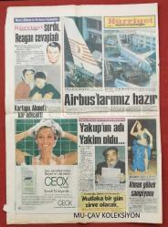 Hürriyet Gazete 23 Şubat 1985 Ağca'ya Silahı Bayraklı Buldu,Airbuslarımız Hazır,Nadia Comaneci,Fatma Girik,Yüksel Uzel,Turgut Sunalp,Aras Ören,Ronald Haigler,Toshiba Reklamı