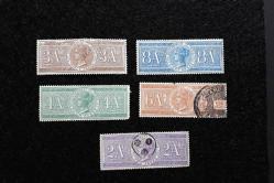1866 İNGİLTERE Sömürgesi Hindistan Kraliçe Victoria Damgalı Fiskal 5 Adet Lot