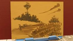 Resim - Yağlı boya karışık teknik karton üzerine yapılmış resim  imza yok . 5  Adet  resim