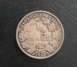 1/2 Mark 1913 gümüş