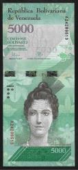 ** VENEZUELLA ( 5.000 * BOLİVARES ) A * 2016 - ÇİL