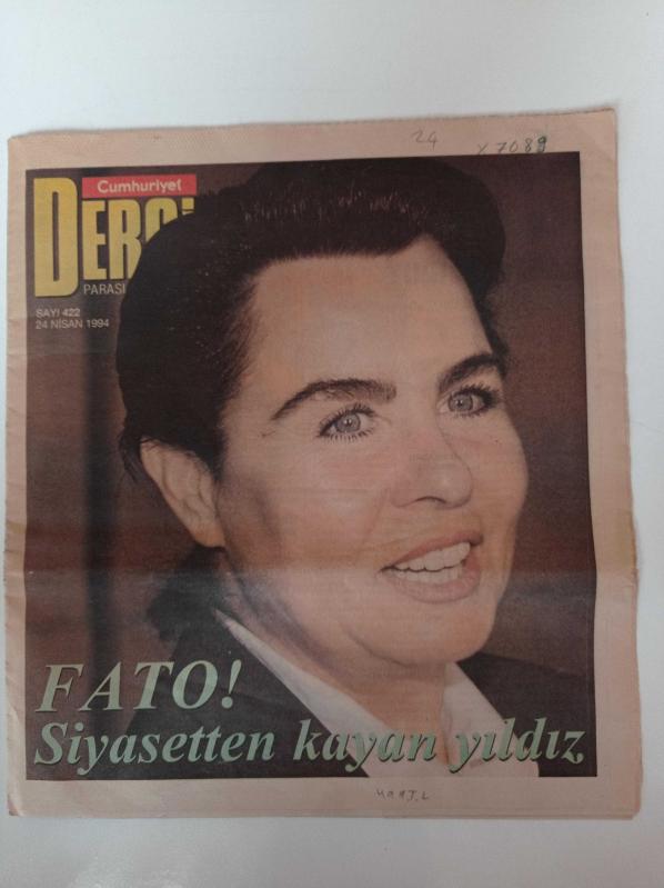 Cumhuriyet Dergi Kitap Gazetesi 24 Nusan1994 Sayı 422 Fatma  