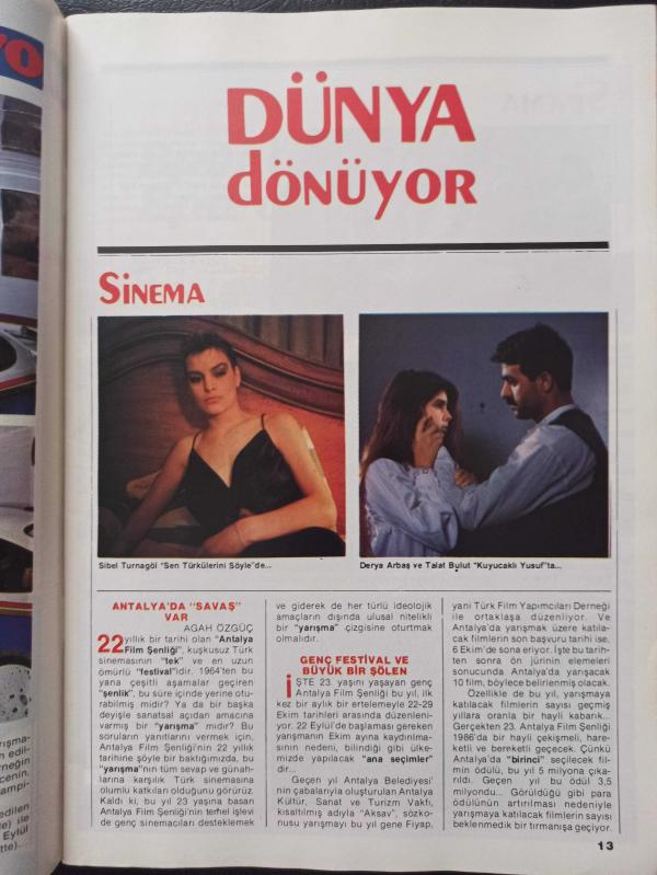 Bravo Dergisi Ekim 1986 Hülya Işıl Sevim Egesoy Yaprak  