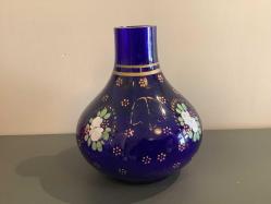 LOT.9 » EL BOYAMA ANTİKA KOBALT MAVİ CAM VAZO