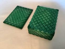 BOHEMİA MALAHİT CAM KAPAKLI KUTU - 1940’LAR..