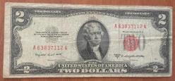 Efemera - USA AMERİKA.2 DOLAR (A)1953 TEMİZ KIRMIZI MÜHÜR.RESİMDEKİ ÜRÜN - kitantik - kitaLog