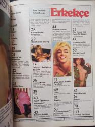 Erkekçe Aylık Aktüalite Sinema Tiyatro Müzik ve Magazin Dergisi - Şubat 1982 - Sylvia Kristel - Marilyn Monroe - Edwige Fenech -- Nejat Uygur - Brooke Shields - Metin And - Zati Sungur - Nükhet Duru - Zeynep  - Laureen Bacall - Büyüklere masallar - Neşeli fıkralar  - Erkekçe'nin röportajı - Bülent Ortaçgil - Polisiye hikâye -- Rolex saat reklamı - Derimod reklamı -