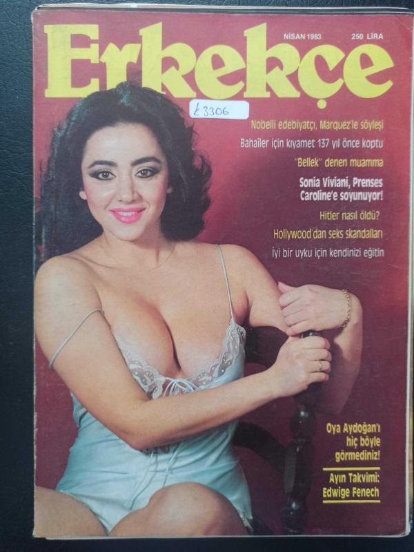 Erkekçe Dergisi Nisan 1983 Oya Aydoğan Cumhur Kerimoğlu Linda  