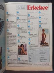 Erkekçe Aylık Aktüalite Sinema Tiyatro Müzik ve Magazin Dergisi  - Ağustos 1983 - Müjde Ar - Erkekçe Söyleşi - Banker Kastelli - Röportajı - Küçük Kadınlar - İngiliz Yargıçların Küstahlığı - Canlı Hücre Nakli - Süreyya Tahsin Aygün - Üniversite Sınavları - Şike 1983 - İktidarsızlık ''Allah Vergisi'' Değildir! - Erkek Denen Muamma  - Güngör Bayrak -- Bilim Nedir? - Özen Canver  - Rejim mi, Cimnastik mi? - ''Amanda'' Aman! -  - Karabiberim - Naim Tirali - Küçük Bir Vurgun - Mahatma Gandhi - Penny - Ayın Takvimi Jeane Manson -  Müjde Ar Posteri - Ayın Takvimi Eki Mevcuttur - Posterli Tam Takım Dergi