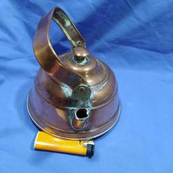 RF67-----AVRUPA ÜRETİMİ ÇİFT TABANLI ANTİKA BAKIR  ÇAYDANLIK