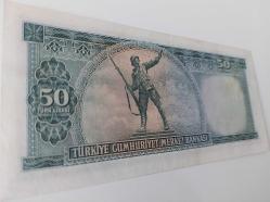 5.EMİSYON 4.TERTİP 50 TL TÜRK LİRASI SERİ Y19 048024 SERİ NUMARALI KAĞIT PARA NATÜREL ÇOK ÇOK TEMİZ-ÇİLALTI EN NADİRİ