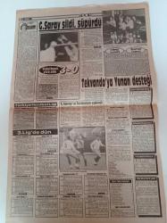Milliyet Gazetesi - 4 Kasım 1991 - Tekvando'ya Yunan Desteği - Vakıfbank Vize Aldı - Türkiye Hentbol Ligi - Galatasaray'ın Formaları Çalındı - Rıdvan Dilmen - Motokrosta Süleyman Memnun Türkiye Şampiyonu