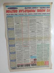 Milliyet Gazetesi -  1 Kasım 1991 - Galatasaray Yine Uğur'suz - Şansızlık Mı Bakımsızlık Mı - Milli Takım Antrenörü Fatih Terim - Mehmet Ali Yılmaz- Arzu Tan Dünya Tekvando Şampiyonu - Erman Toroğlu