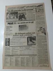 Milliyet Gazetesi - 1 Ekim 1991 - Valencia'da Gümüş Hiddink Felaketi - Galatasaray Fenerbahçe Derbisi Ahmet Çakar'ın - Beşiktaş - Romario - Dinamo Zagreb - Şuker