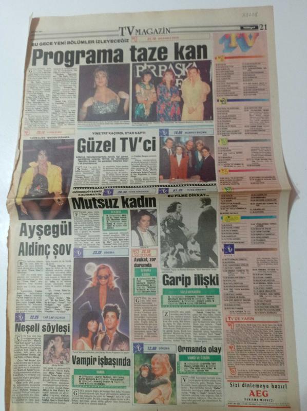 Milliyet Gazetesi 4 Ekim 1991 Sibel Can Yasemin Bozkurt  