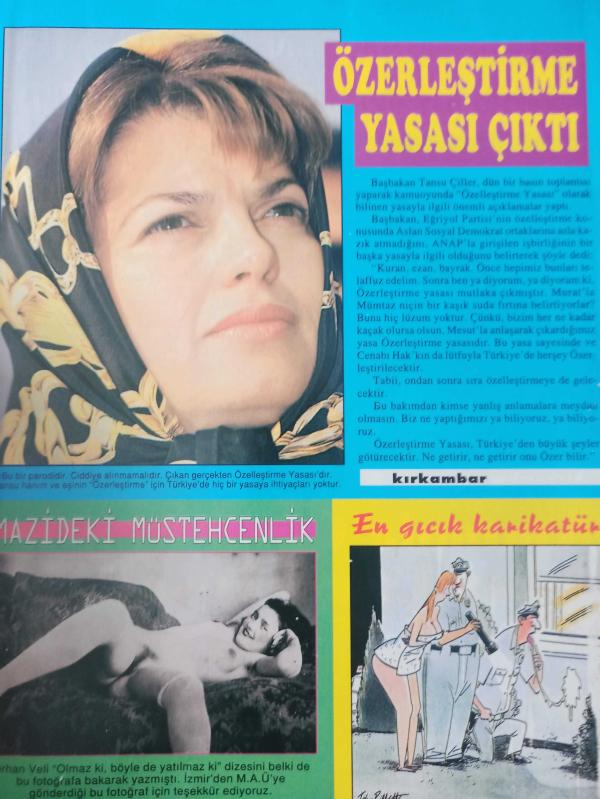 Hustler Dergisi Kasım 1994 Kenan Erçetingöz Tansu Çiller Alex  