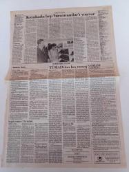 Cumhuriyet Gazetesi - 15 Eylül 1991 - Galatasaray'da Doping Alarmı - Fenerbahçe Nasaş'tan Zor Sıyrıldı - Futbolcu Nesim'in Babası İntihar Etti