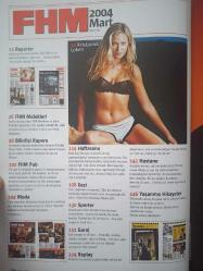 FHM Dergisi- Mart 2004- Kristanna Loken- Yaşanmış Hikayeler- Garaj- Bilirdişi Raporu- Metin Uca- Nihan Aslı Elmas- Matt Damon- Gülse Birsel