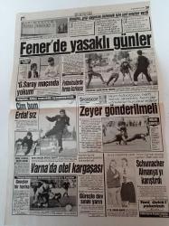 Hürriyet Gazetesi - 26 Eylül 1991 - Fenerbahçe'de Yasaklı Günler - Rıdvan Dilmen Galatasaray Maçında Yokum - Varna'da Otel Kargaşası - Schumacher Almanya'yı Karıştırdı