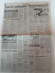 Hürriyet Gazetesi - 26 Eylül 1991 - Fenerbahçe'de Yasaklı Günler - Rıdvan Dilmen Galatasaray Maçında Yokum - Varna'da Otel Kargaşası - Schumacher Almanya'yı Karıştırdı