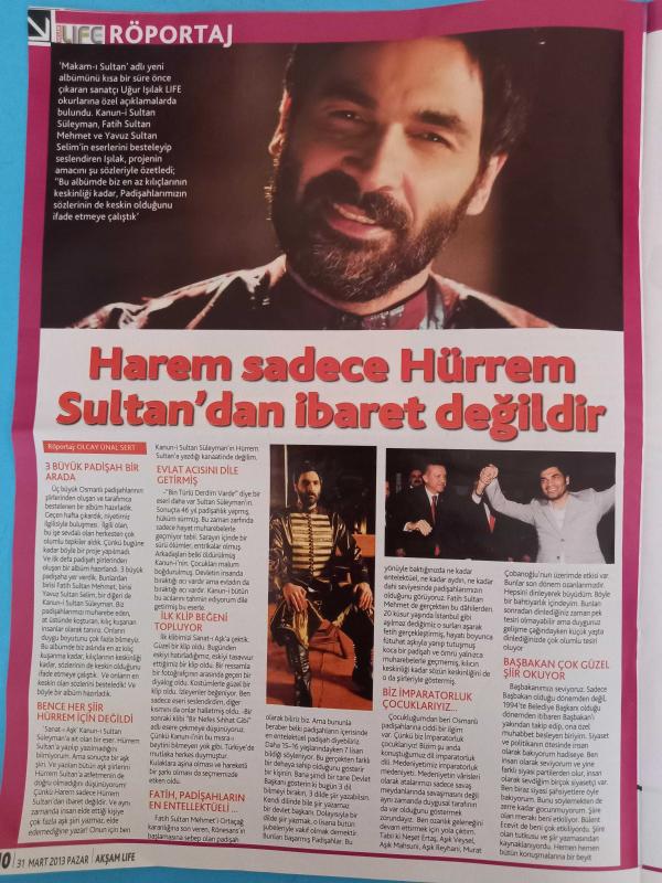 Akşam Life Magazin Dergi 21 mart 2013 Özlem Deniz Sinan Akçıl  