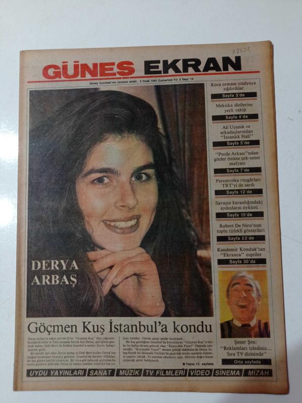 Güneş Ekran Gazetesi 5 Ocak 1991 Sayı 13 Derya Arbaş  