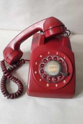 Antika - Bordo Renkli Nostaljik Antika Çevirmeli Telefon - kitantik - kitaLog