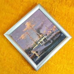 VINTAGE İSTANBUL BOĞAZİÇİ ŞEHİR HATLARI VAPURU MANZARALI SERAMİK KARO ÜZERİNE BASKI RESİM