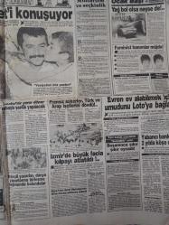 Tan Gazetesi - 8 Haziran 1988- Kenan Evren- Adem Çetintürk- Süleyman Demirel- Angelika Köller- Can Pulak- Sibel Tan- İbrahim Tatlıses- İmren Aykut- Deniz Akbulut