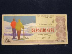 MİLLİ PİYANGO 9 ŞUBAT 1979 ÇEKİLİŞİ 1/4 ÇEYREK PİYANGO BİLETİ 834