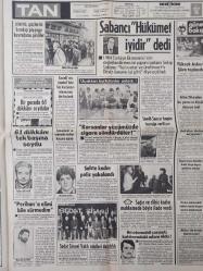 Tan Gazetesi - 11 Aralık 1984- Zeynep Özal- İnci Bayram- Margareth Thatcher- Seher Şeniz- Horst Schwanın- Bill Foyle- Hüner Coşkuner- Ali Uras- Neriman Taştan