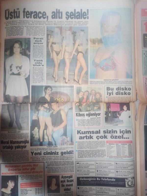 Süper Tan Gazetesi 11 Ocak 1992 Kaya Çilingiroğlu Fulya  