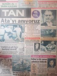 Tan Gazetesi - 10 Kasım 1983 - Mustafa Kemal Atatürk - Turgut Özal - Kenan Evren - Sema Yunak - Filiz Fersan - Selma Güneri -