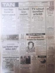 Tan Gazetesi - 15 Kasım 1983 - Turgut Özal - Serpil Barlas - Jack Scallia - Nick Corsello - Yasemin Kutsi - Hakan Özdağtekin - Semra Özal - Şerif Soydan -