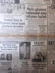 Tan Gazetesi - 1 Aralık 1983 - Nazan Şoray - Şakir İltürk - Fikret Semizoğlu - Gönül Yazar - Linda Gray - Neşe Aksoy- Osman Öndeş - Cemal Öner -