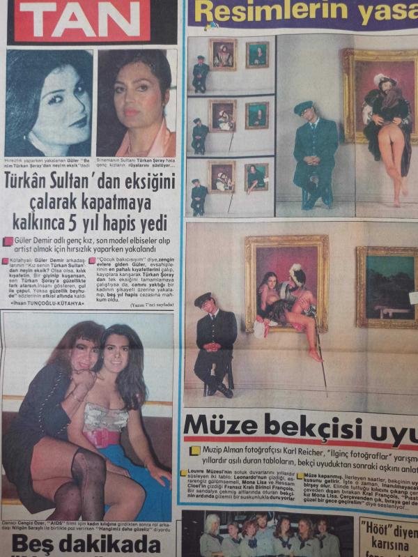 Tan Gazetesi 18 Kasım 1985 Türkan Şoray Cengiz Özer Nilgün  