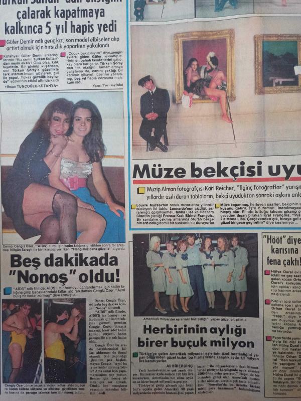 Tan Gazetesi 18 Kasım 1985 Türkan Şoray Cengiz Özer Nilgün  