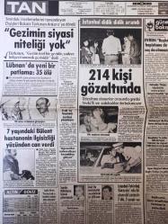 Tan Gazetesi - 8 Ağustos 1983 - Vicky Morgan - Canan Erdil - Fenerbahçe - Reşat İleri - Seks rezaletinin içyüzü! - Turgut Özal - Turgut Sunalp -